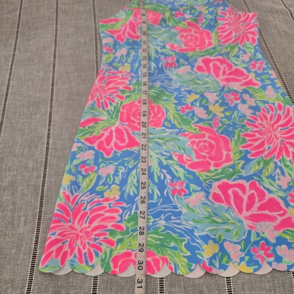 Lilly Pulitzer Girls Dress Size 14 Floral High Neck Scallop Hem - Picture 2 of 7